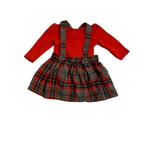 Carter’s Baby Girl Plaid Jumper & Red Bodysuit Set. 3 Months. Christmas Outfit